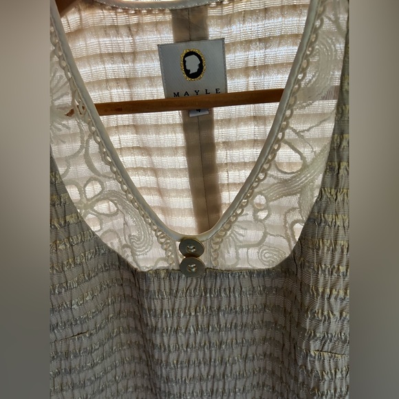 Mayle Gold Lace Dress, Size 4 - Picture 3 of 5